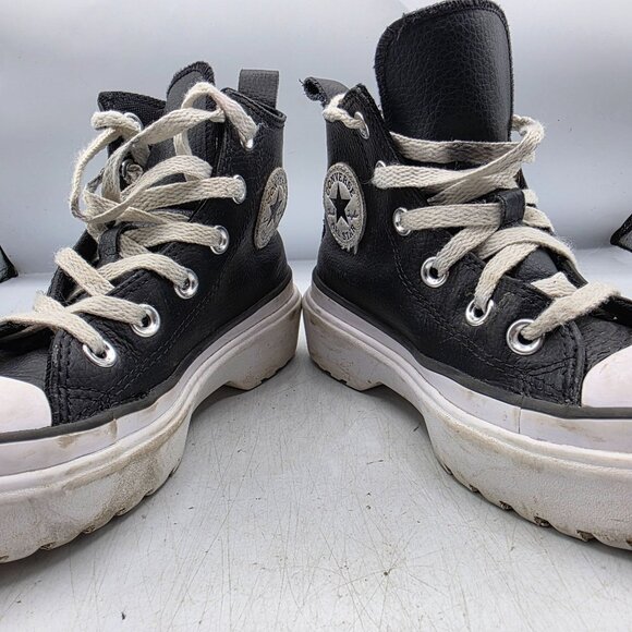 Converse Chuck Taylor All Star Lugged Lift Kids Size 1.5 Black White Shoes Zip - Picture 3 of 9